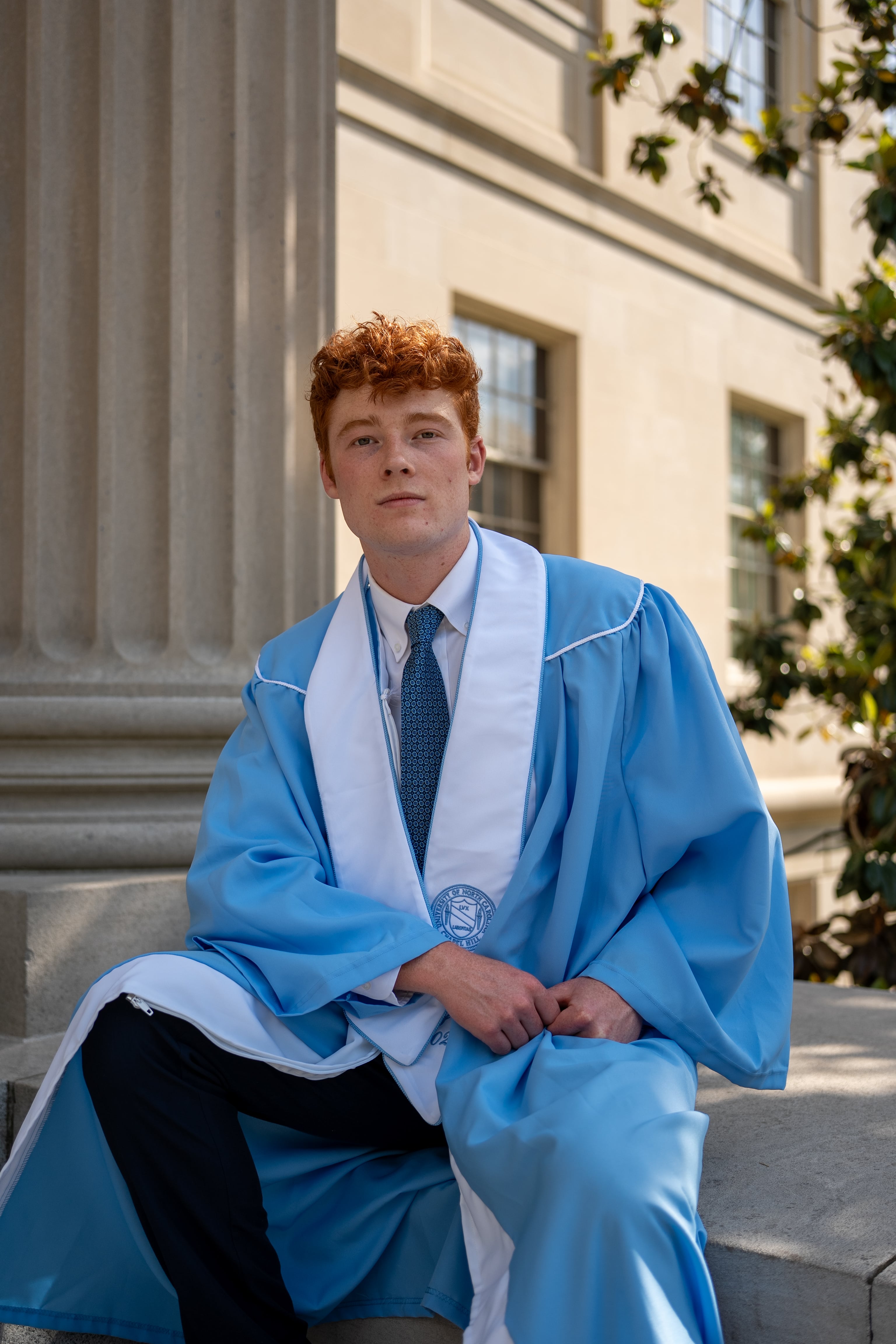 Hugh, UNC Graduate, campus portrait