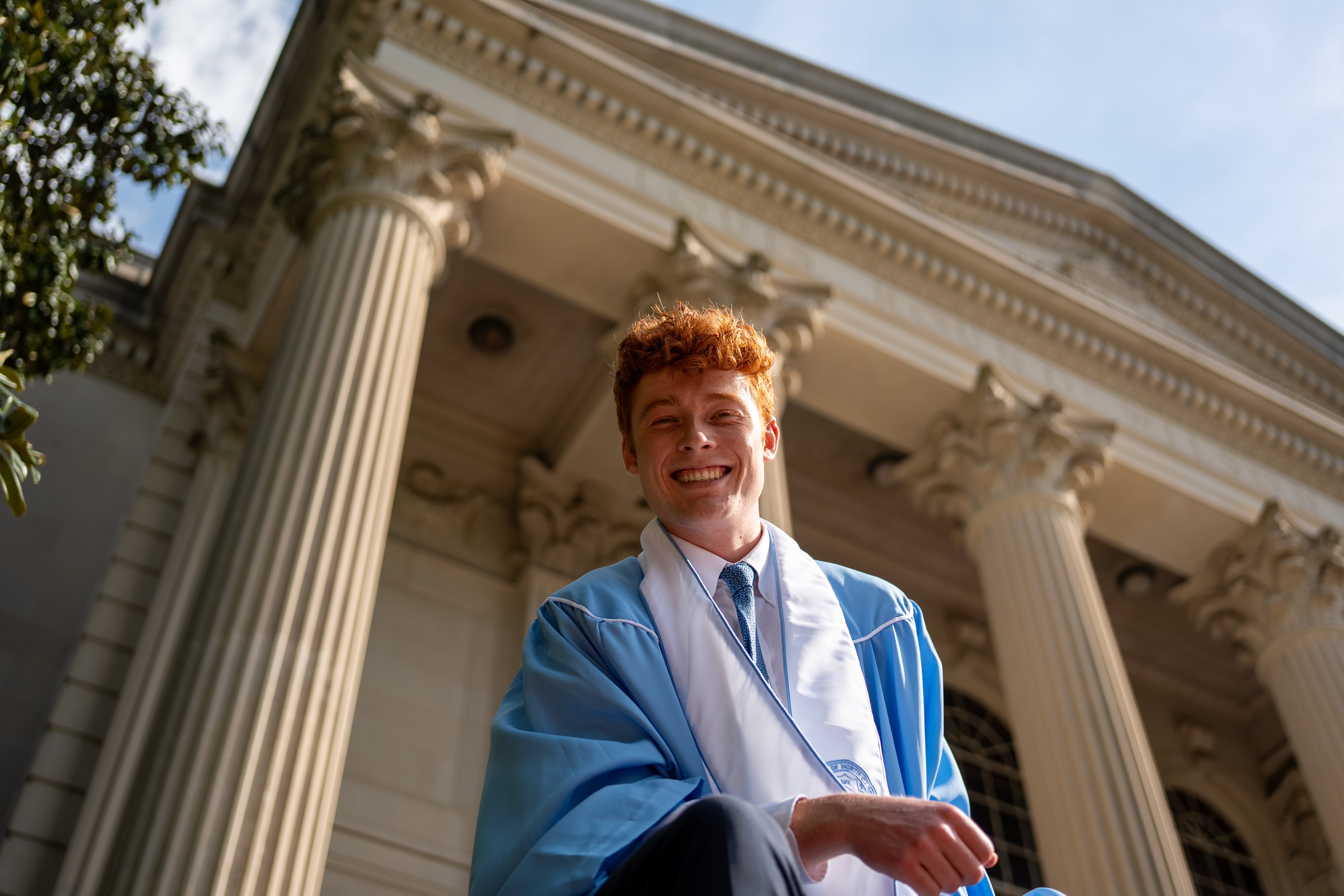 Hugh, UNC Graduate, thoughtful portrait